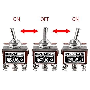 Amazon.co.jp: Heschen メタルトグルスイッチ RT1322 DPDT